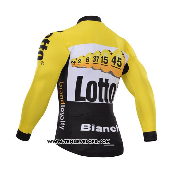 2015 Maillot Ciclismo Lotto NL Jumbo Noir et Jaune Manches Longues et Cuissard